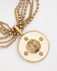 Chico's | White Enamel Pendant Necklace/ White