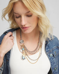 Chico's | Equestrian Mixed-Metal Multistrand Necklace/ Mixed Metals