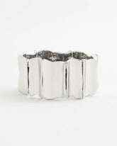 Chico's | Silvertone Wave Stretch Cuff Bracelet/ Silver