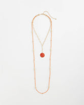 Chico's | Convertible Beaded Pendant Necklace/ Orange