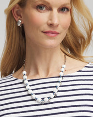 Chico's | Convertible White Stone Necklace/ Blue And White