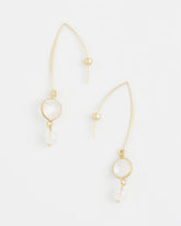 Chico's | No Droop® Quartz Crystal Threader Earrings/ Gold