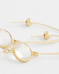 Chico's | No Droop® Quartz Crystal Threader Earrings/ Gold