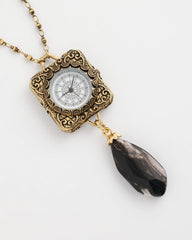Chico's | Clock Pendant Necklace/ Gold