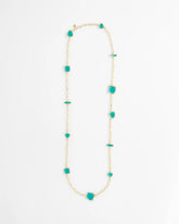 Chico's | Gold Tone Single-Strand Necklace/ Blue