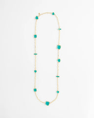Chico's | Gold Tone Single-Strand Necklace/ Blue