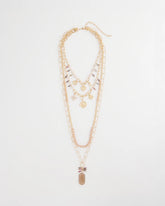 Chico's | Convertible Pink & Gold Beaded Necklace/ Pink