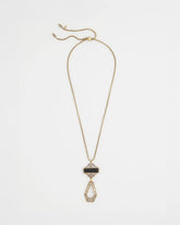 Chico's | Adjustable Amulet Pendant Necklace/ Black/Gold