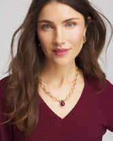 Chico's | Convertible Three-Strand Stone Pendant Necklace/ Purple
