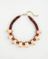 Chico's | Shell & Wood Bib Necklace/ Neutral