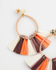 Chico's | No Droop® Raffia Seed Bead Earrings/ Sunset Peach