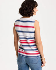 Chico's | Cotton Button Trim Tank/ Passport Blue