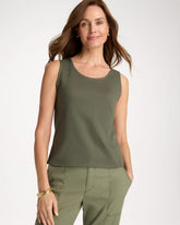 Chico's | Knit Gauze Tank/ Kelp Forest