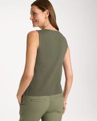Chico's | Knit Gauze Tank/ Kelp Forest