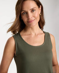 Chico's | Knit Gauze Tank/ Kelp Forest