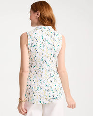 Chico's | Printed Collared Tunic Tank/ Sage Lime