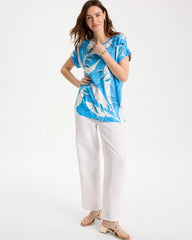 Chico's | Printed Linen Button Tunic/ Blue Tide