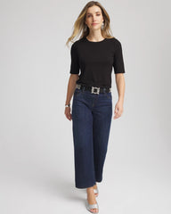 Chico's | Elbow Sleeve Tee/ Black
