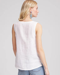 Chico's | Sleeveless Linen Tank Top/ Alabaster