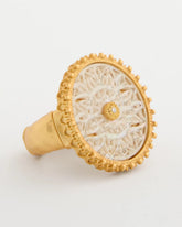 Chico's | Pearlescent Stretch Ring/ Gold