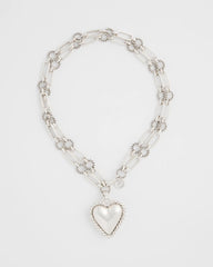 Chico's | Heart Twice As Nice Pendant Necklace/ Silver
