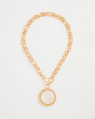 Chico's | Reversible Swan Pendant Necklace/ Gold
