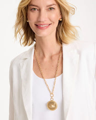 Chico's | Reversible Swan Pendant Necklace/ Gold