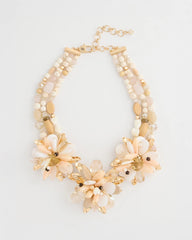 Chico's | Chico's Originals Neutral Floral Bib Necklace/ Neutral
