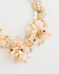 Chico's | Chico's Originals Neutral Floral Bib Necklace/ Neutral