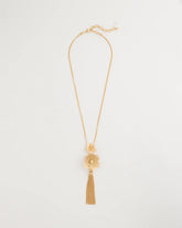 Chico's | Filigree Flower Tassel Necklace/ Gold