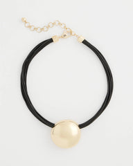 Chico's | Gold Pendant Cord Necklace/ Gold