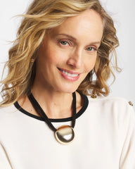 Chico's | Gold Pendant Cord Necklace/ Gold