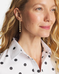 Chico's | Gold Linear Bead Earrings/ Gold