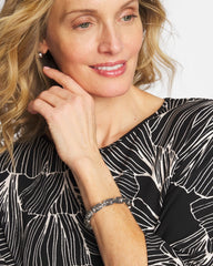 Chico's | Silver Link Stretch Bracelet/ Silver