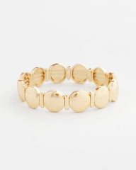 Chico's | Textured Circle Stretch Bracelet/ Gold