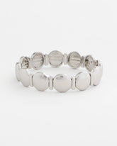 Chico's | Silver Textured Circle Stretch Bracelet/ Silver