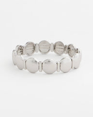 Chico's | Silver Textured Circle Stretch Bracelet/ Silver