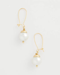 Chico's | Mixed Metal Stud Earrings/ Pearl