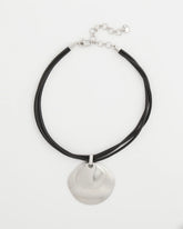 Chico's | Silver Pendant On Cord/ Silver