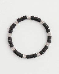 Chico's | Black Barrel Bead Stretch Bracelet/ Black