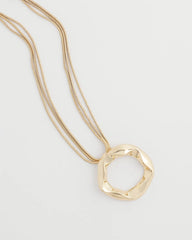 Chico's | Short Circle Pendant/ Gold