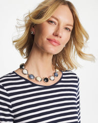 Chico's | Short Polka Dot Collar/ Neutral