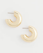 Chico's | Gold Puff Hoop Earrings/ Gold