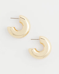 Chico's | Gold Puff Hoop Earrings/ Gold
