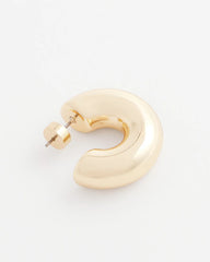 Chico's | Gold Puff Hoop Earrings/ Gold