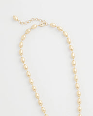 Chico's | Gold Bead Long Single Strand Necklace/ Gold