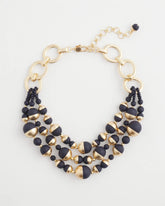 Chico's | Gold & Navy Bead Necklace/ Navy