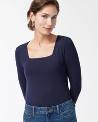 Chico's | Touch of Cool™ Square Neck Tee/ Classic Navy