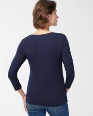 Chico's | Touch of Cool™ Square Neck Tee/ Classic Navy