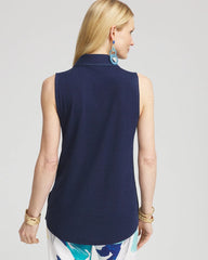 Chico's | Denim Sleeveless Collared Tunic/ Riviera Authentic
